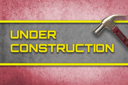 Red Under Construction Hammer Banner For Website Royalty Free