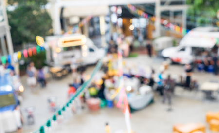Outdoor market festival abstract blur for background.の写真素材