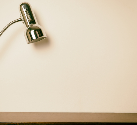 Metal silver light table lamp with background copy space for productの写真素材