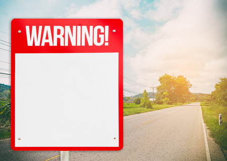 Red Blank Warning sign isolated on whiteの写真素材