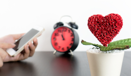 Dating Love Call on smart phone conceptの写真素材