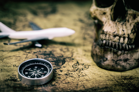 Vintage Pirate Adventure Explorer travel conceptの写真素材