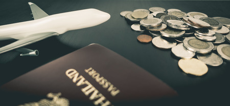 Saving Money to travel the world conceptの写真素材