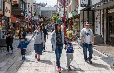 Tokyo, Japan - May 4, 2017: People are traveling in Asakusa Shopping district.のeditorial素材