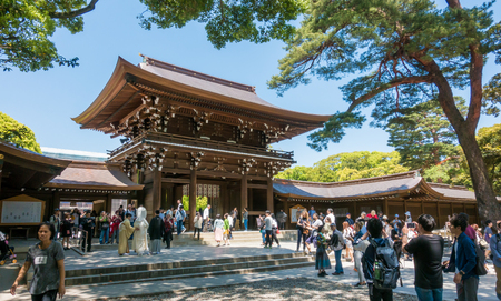 Tokyo, Japan - May 5, 2017: Tourist are taking picture of Meiji Shrine.のeditorial素材