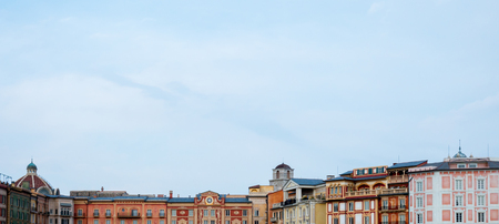 European Mediterranean Buildings with sky copy spaceの写真素材