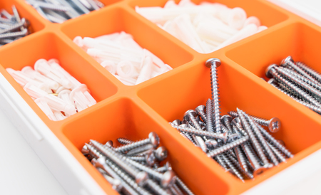 screw for photo frame installation tool boxの写真素材