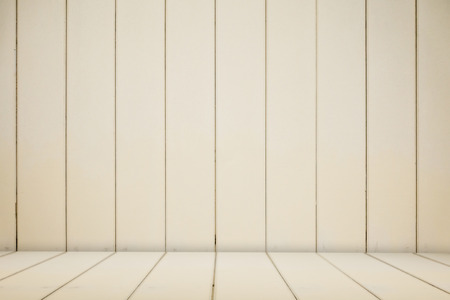 Cream Wooden stage shelf table background for mock upの写真素材
