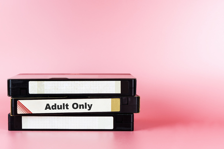 Adult movie only labeled on Video Tape for Pornography movie conceptの写真素材