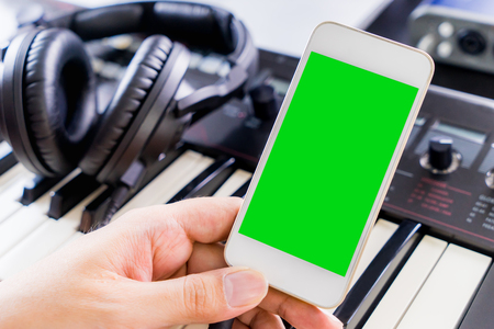 Blank smartphone screen for Music application or website mock upの写真素材