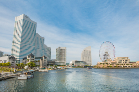 Tokyo, Japan - May 6, 2017: Yokohama Cosmo world Amusement park in Yokohama Bay.のeditorial素材