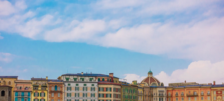 Skyline with vintage European classic buildings  on the bottomの写真素材