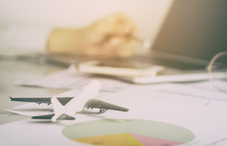 Business man is working in Aviation industry officeの写真素材