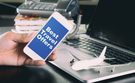 Best travel offer on smartphone for business manの写真素材