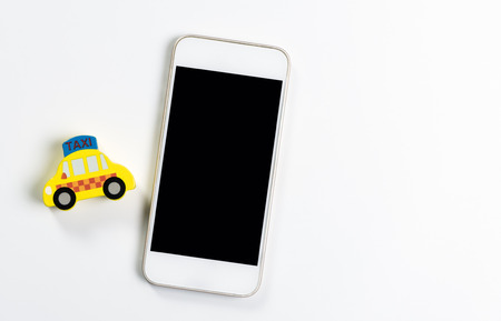 Blank phone screen for Taxi calling and Taxi booking applicationの写真素材