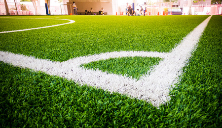 Corner Line of an indoor football soccer training fieldの写真素材