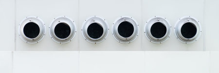 Rounded shaped building air ventilation air conditioner machineの写真素材