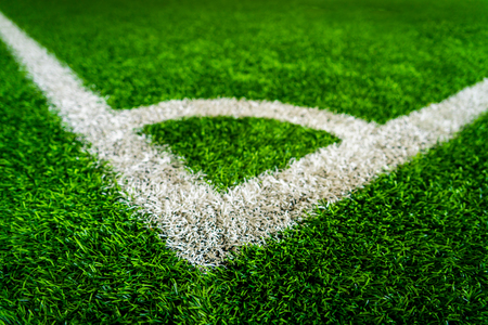 Corner Line of an indoor football soccer training fieldの写真素材