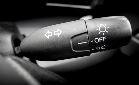 Car turning light and headlight stick button switchの写真素材