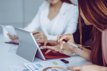 Business team is discussing on business in team meetingの写真素材