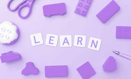 Play and Learn with toy and objects for child education concept