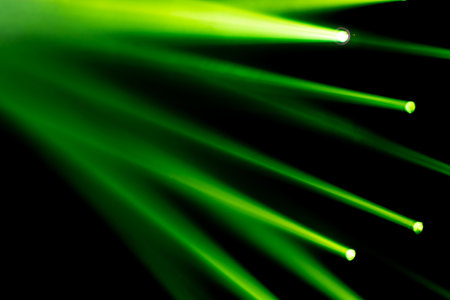 Green concert spot light lay for entertainment show for background backdropの写真素材