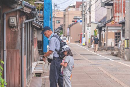 Kanazawa, Japan - 29 Sep 2019 : Tourists are walking in the old Nishi Chaya district.のeditorial素材