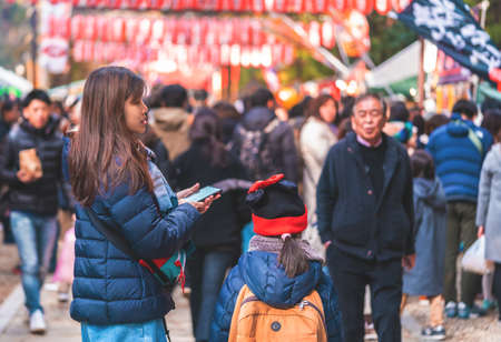 Sendai; Japan - 31 Dec 2019: People are traveling into Japanese New year festival in Sendai Osaki Hachimangu Shrineのeditorial素材