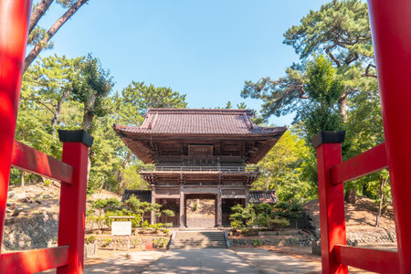 Sakata; Japan - 30 Sep 2019 : Buddism Wooden Shrine in Sakata city, Japanのeditorial素材