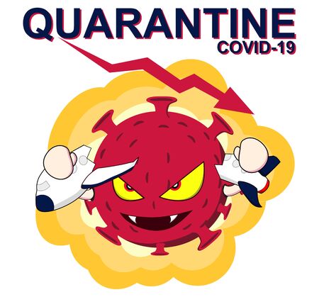 Covid-19 Virus breaking Airplane business down for Travel business cancelled bankruptcy concept.のイラスト素材