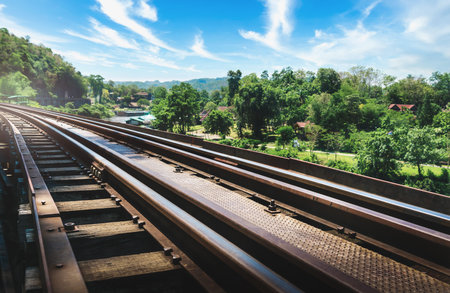The Historical Death Railway Of World War 2 in River Kwai Kanachanaburi, country side of Thailand.の写真素材