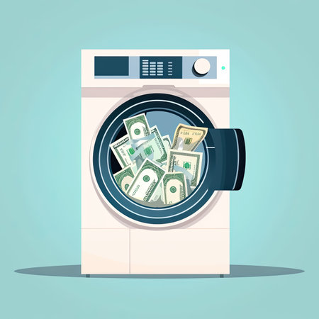 Money Laundering illustration for financial crime concept, Generative AIの素材