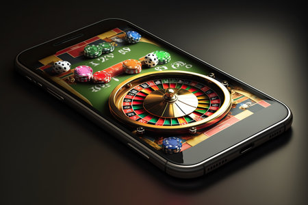Online Gambling gaming betting on Mobile over the Internet, Generative AIの素材