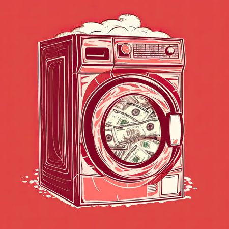 Money Laundering illustration for financial crime concept, Generative AIの素材