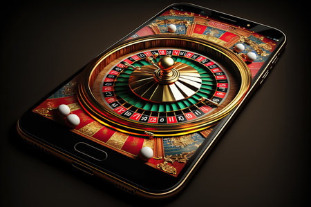 Online Gambling gaming betting on Mobile over the Internet, Generative AIの素材