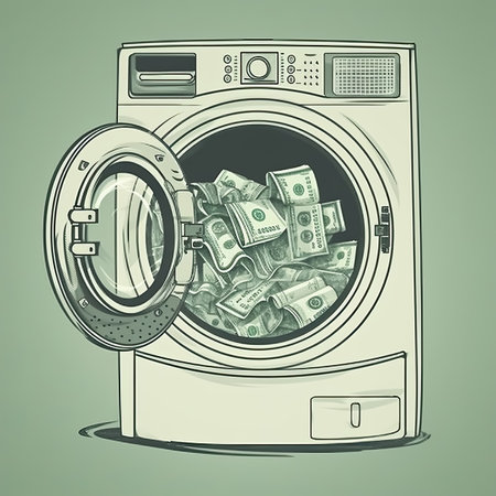 Money Laundering illustration for financial crime concept, Generative AIの素材