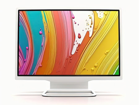 Colorful Digital Art on Computer Screen for Digital Art concept Generative AIの素材