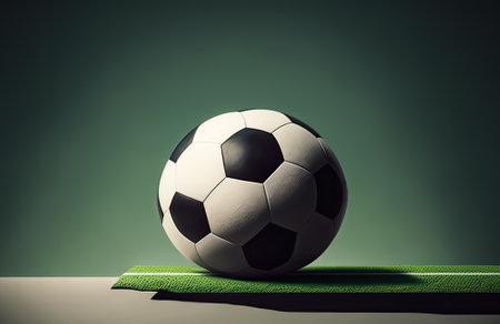 Clean Football on glass field, Generative AIの素材