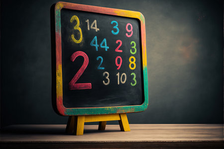 Chalk board with colorful for Math kid education concept Generative AIの素材