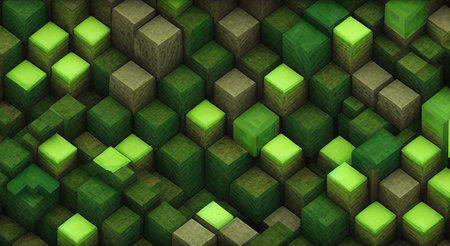 Green Polygon grassland Texture for Background Generative AIの素材