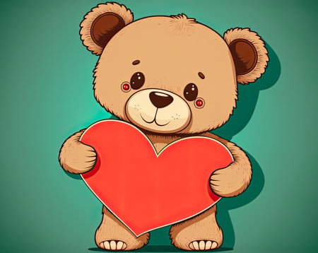 Teddy Bear holding a Paper tag Banner for text copy space, Generative AIの素材