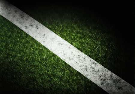 White line on Green grass sport field for sport concept, Generative AIの素材