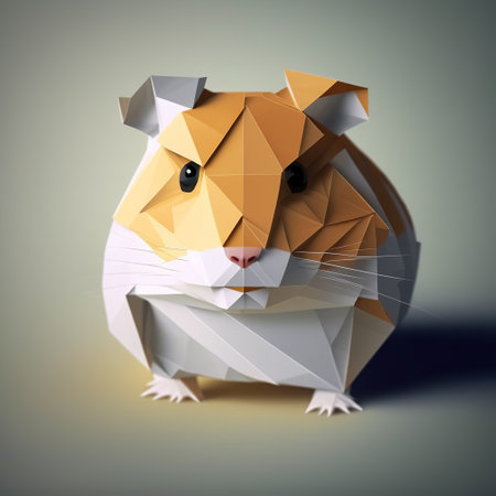 Origami Paper Hamster Paper Fold Toy, Generative AIの素材
