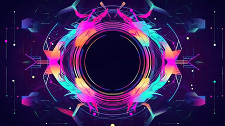 Futuristic frame abstract banner for EDM Technology music concert background, Generative AIの素材