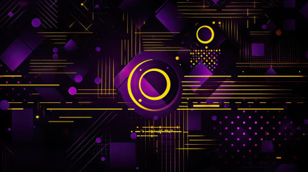 Purple and Yellow Technology abstract Futuristic background for modern banner and poster, Generative Aiの素材