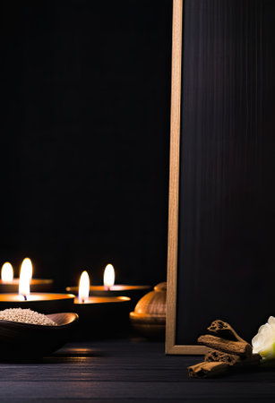 Spa poster and banner with cancles light and copy space, Generative Aiの素材