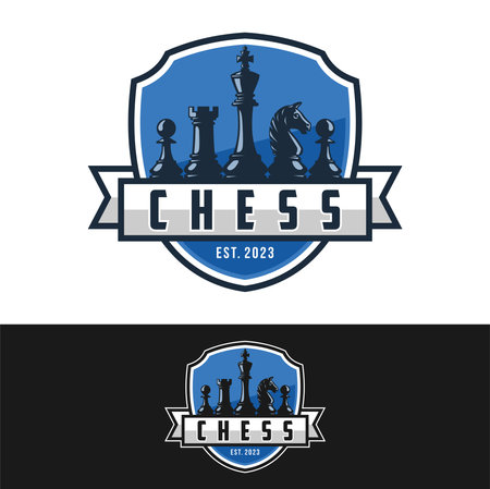 Chess logo vector illustration, template logo design for chess clubのイラスト素材