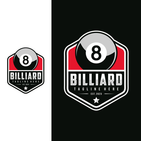 Billiard club Logo Template Design, Sports label vector illustrationのイラスト素材