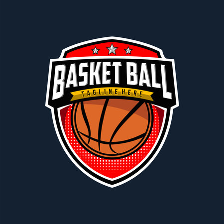 Basketball club logo. Basketball club emblem. sport logo design for basketball clubのイラスト素材