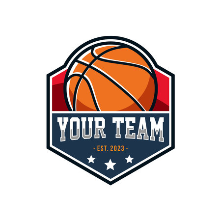 Basketball club logo. Basketball club emblem. sport logo design for basketball clubのイラスト素材